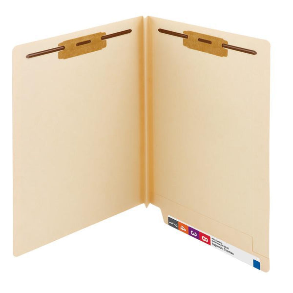 Smead End Tab Fastener File Folder, Shelf-Master® Reinforced Straight-Cut Tab, 2 Fasteners, Letter Size, Manila, 50 per Box (34276)