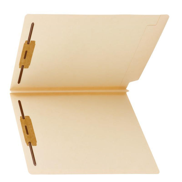 Smead End Tab Fastener File Folder, Shelf-Master® Reinforced Straight-Cut Tab, 2 Fasteners, Letter Size, Manila, 50 per Box (34276)
