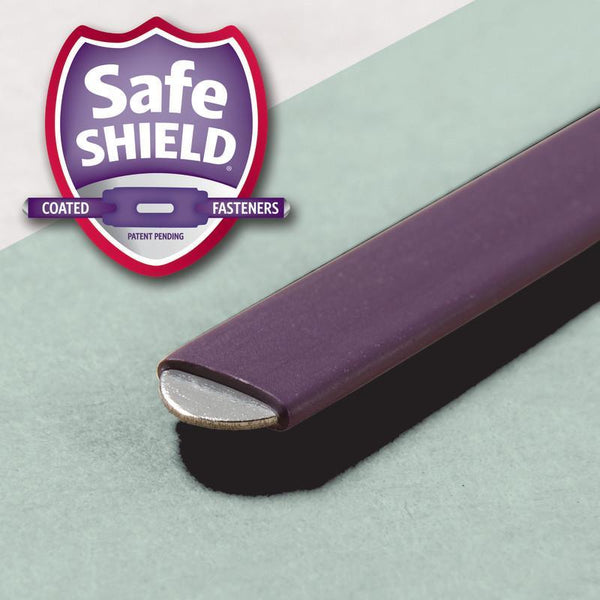 Smead End Tab Pressboard Fastener Folder with SafeSHIELD® Fastener, 2 Fasteners, Letter, Gray/Green (34705)