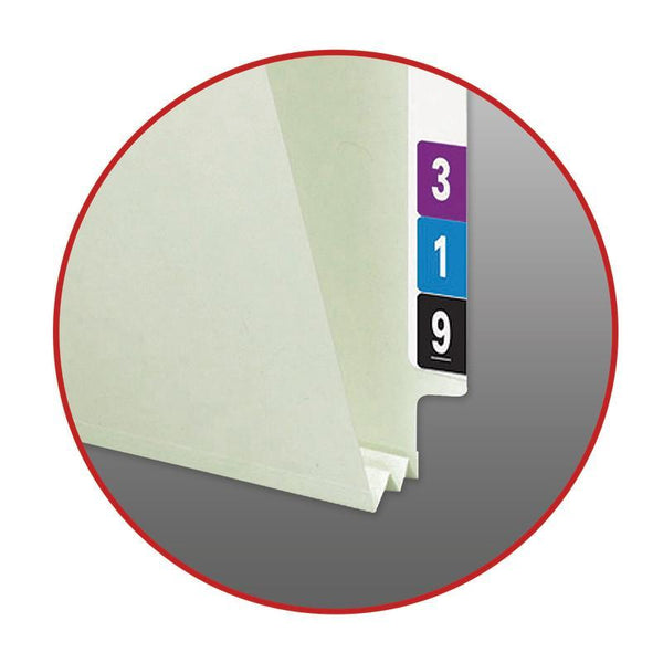 Smead End Tab Pressboard Fastener Folder with SafeSHIELD® Fastener, 2 Fasteners, Letter, Gray/Green (34715)