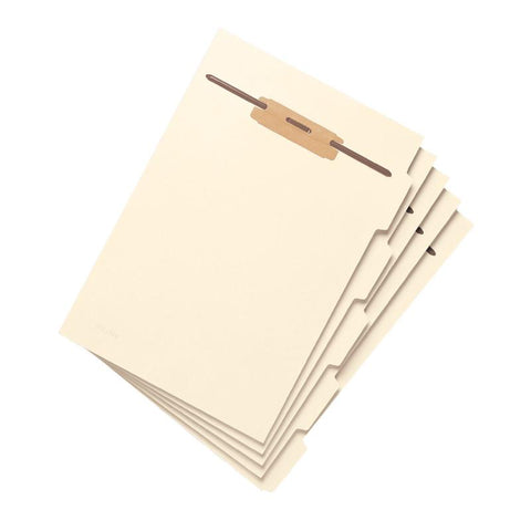 Smead Folder Divider with Fastener, Side 1/5-Cut Tab, Letter Size, Manila, 50 per Pack (35605)