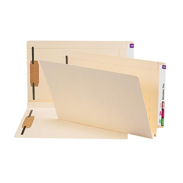 Smead End Tab Fastener File Folder, Shelf-Master® Reinforced Straight-Cut Tab, 2 Fasteners, Legal Size, Manila, 50 per Box (37276)