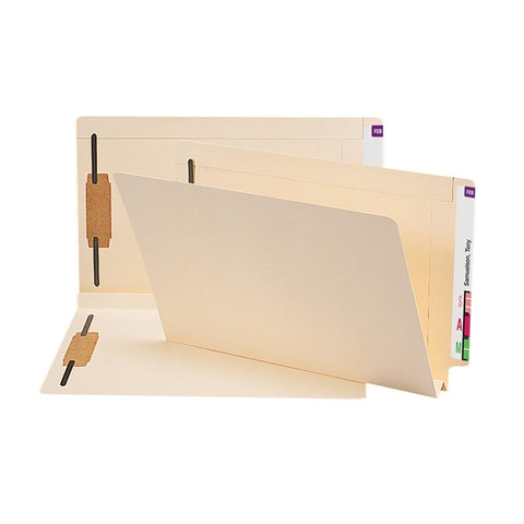 Smead End Tab Fastener File Folder, Shelf-Master® Reinforced Straight-Cut Tab, 2 Fasteners, Legal Size, Manila, 50 per Box (37276)