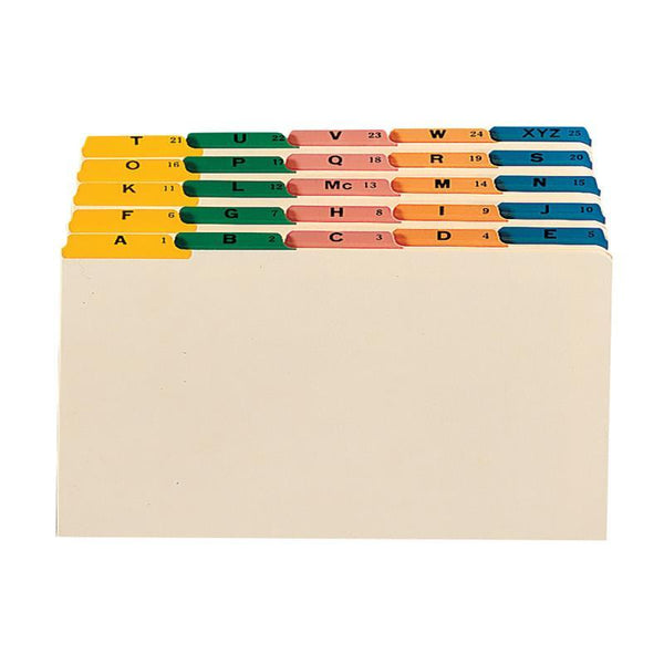 Smead Guides, Multi-Colored Fused Poly 1/5-Cut Tab (A-Z), Legal Size, Manila, 25 per Set (52180)