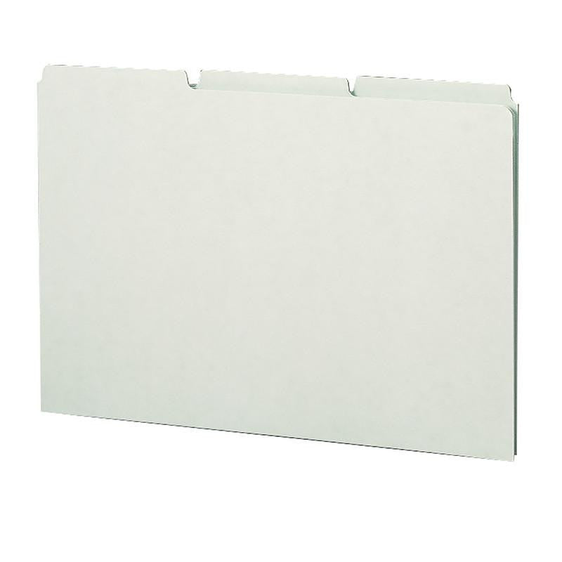 Smead Pressboard Guides, Plain 1/3-Cut Tab (Blank), Legal Size, Gray/Green, 50 per Box (52334)