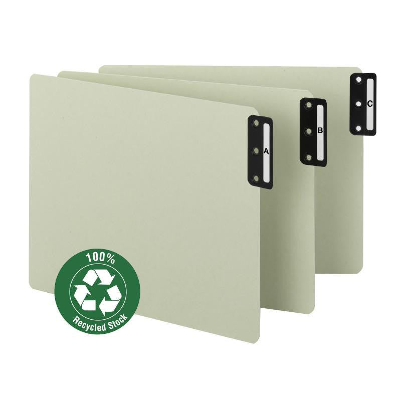 Smead End Tab 100% Recycled Pressboard Guides, Vertical Metal Tab (A-Z), Extra Wide Letter Size, Gray/Green, 25 per Set (61676)
