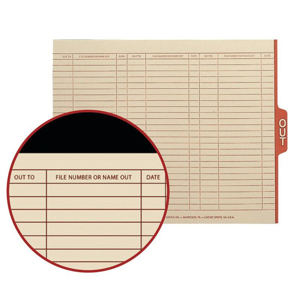 Smead End Tab Out Guides with Printed Form, 1/5-Cut Tab Center Position, Letter Size, Manila, 100 per Box (61910)