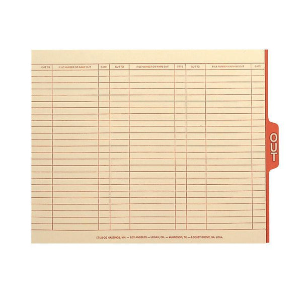 Smead End Tab Out Guides with Printed Form, 1/5-Cut Tab Center Position, Letter Size, Manila, 100 per Box (61910)