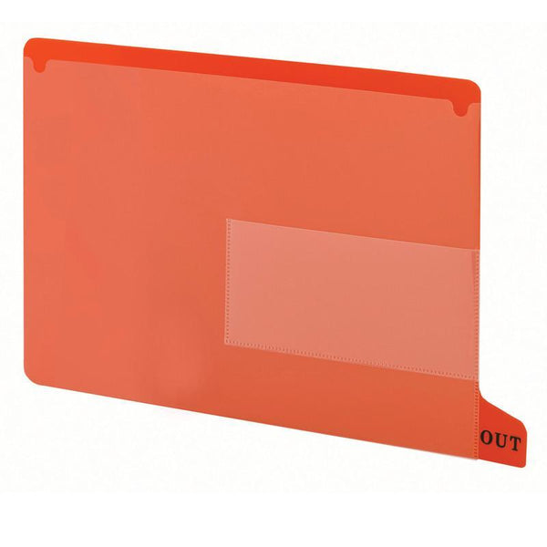 Smead End Tab Poly Out Guide, Two Pocket, Bottom Position Tab, Letter Size, Red, 25 per Box (61950)