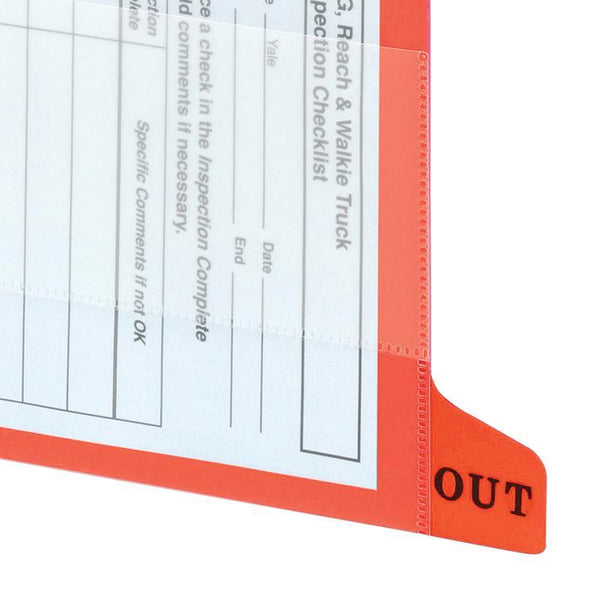Smead End Tab Poly Out Guide, Two Pocket, Bottom Position Tab, Letter Size, Red, 25 per Box (61950)