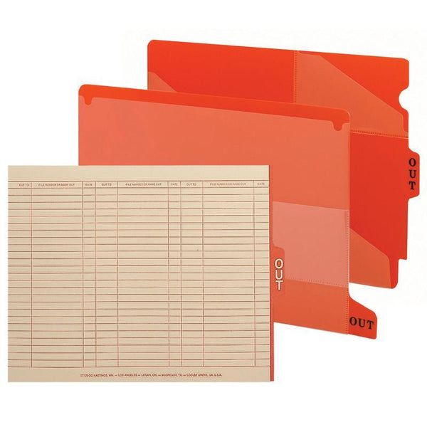 Smead End Tab Poly Out Guide, Two Pocket, Bottom Position Tab, Letter Size, Red, 25 per Box (61950)