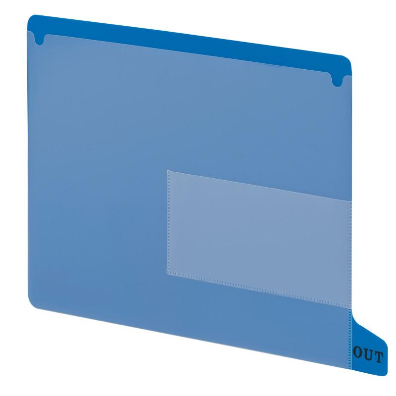 Smead End Tab Poly Out Guide, Two Pocket, Bottom Position Tab, Letter Size, Blue, 25 per Box (61951)