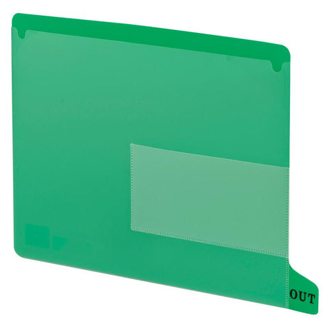 Smead End Tab Poly Out Guide, Two Pocket, Bottom Position Tab, Letter Size, Green, 25 per Box (61952)