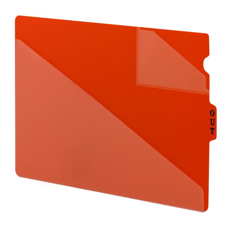 Smead End Tab Poly Out Guide, Two-Pocket Style, Center Position Tab, Legal Size, Red, 50 per Box (61970)