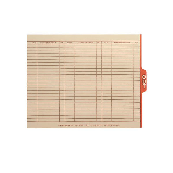 Smead End Tab Out Guides with Printed Form, 1/5-Cut Tab Center Position, Legal Size, Manila, 100 per Box (63910)