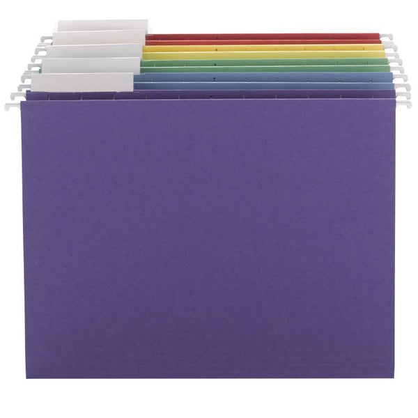 Smead Hanging File Folder with Tab, 1/3-Cut Adjustable Tab, Letter Size, Assorted Colors, 25 per Box (64020)