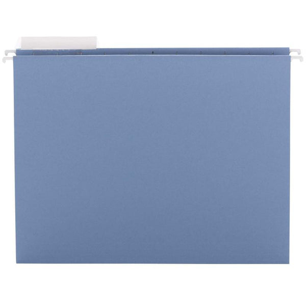 Smead Hanging File Folder with Tab, 1/3-Cut Adjustable Tab, Letter Size, Blue, 25 per Box  (64021)