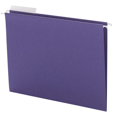 Smead Hanging File Folder with Tab, 1/3-Cut Adjustable Tab, Letter Size, Purple, 25 per Box ( 64023)
