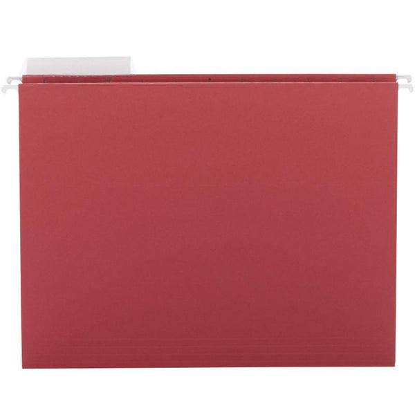 Smead Hanging File Folder with Tab, 1/3-Cut Adjustable Tab, Letter Size, Red, 25 per Box (64024)