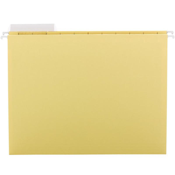 Smead Hanging File Folder with Tab, 1/3-Cut Adjustable Tab, Letter Size, Yellow, 25 per Box  (64025)