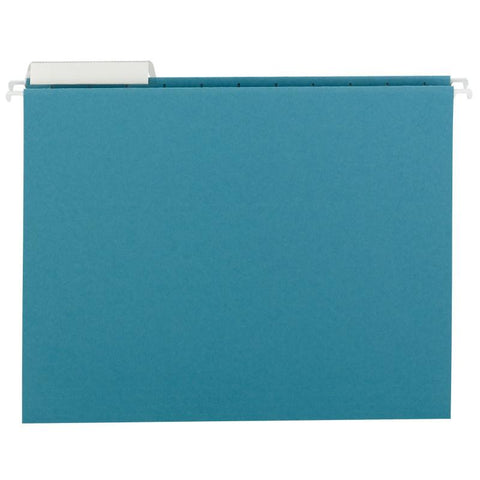 Smead Hanging File Folder with Tab, 1/3-Cut Adjustable Tab, Letter Size, Teal, 25 per Box (64033)