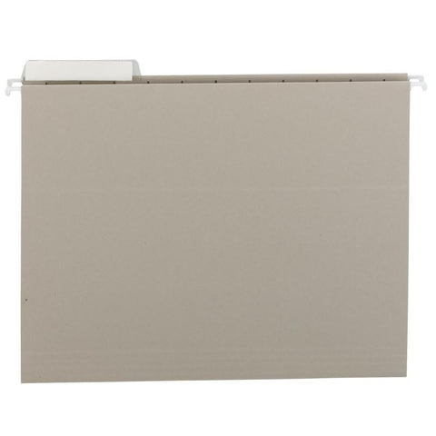 Smead Hanging File Folder with Tab, 1/3-Cut Adjustable Tab, Letter Size, Gray, 25 per Box (64027)