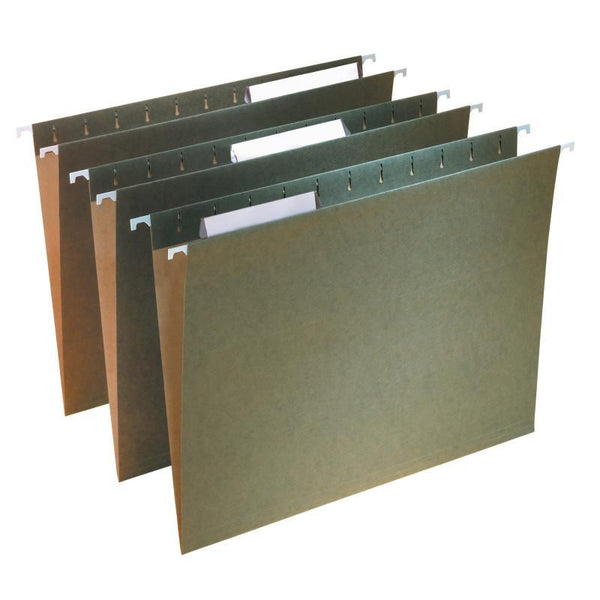 Smead Hanging File Folder with Tab, 1/3-Cut Adjustable Tab, Letter Size, Standard Green,  25 per Box (64035)