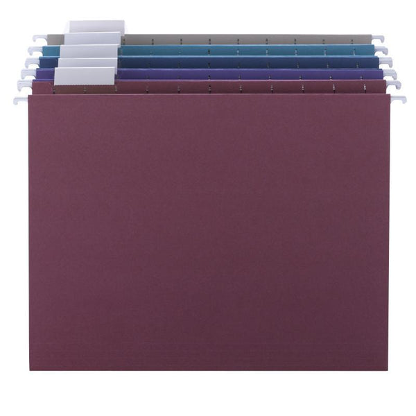 Smead Hanging File Folder with Tab, 1/5-Cut Adjustable Tab, Letter Size, Assorted Colors, 25 per Box (64056)