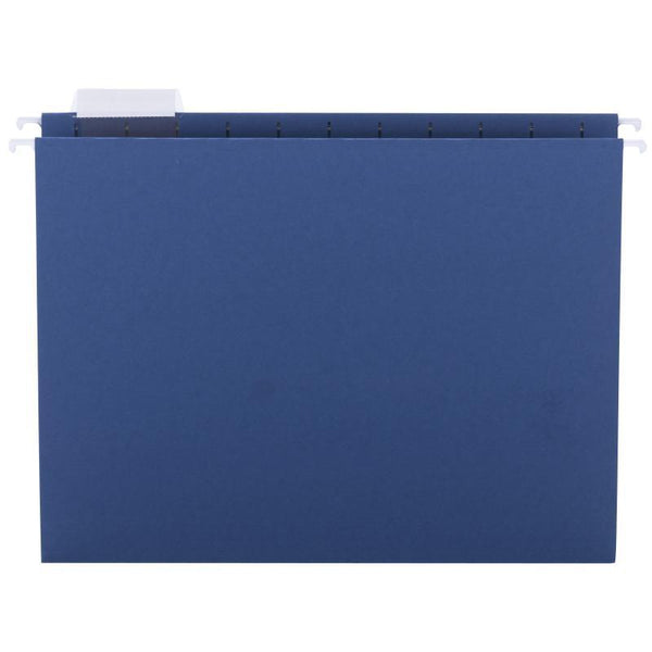 Smead Hanging File Folder with Tab, 1/5-Cut Adjustable Tab, Letter Size, Navy, 25 per Box (64057)
