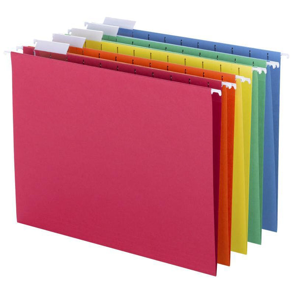 Smead Hanging File Folders, 1/5-Cut Tab, Letter Size, Assorted Colors, 25 per Box (64059)