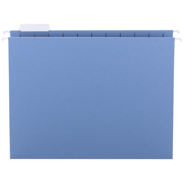 Smead Hanging File Folder with Tab, 1/5-Cut Adjustable Tab, Letter Size, Blue, 25 per Box (64060)