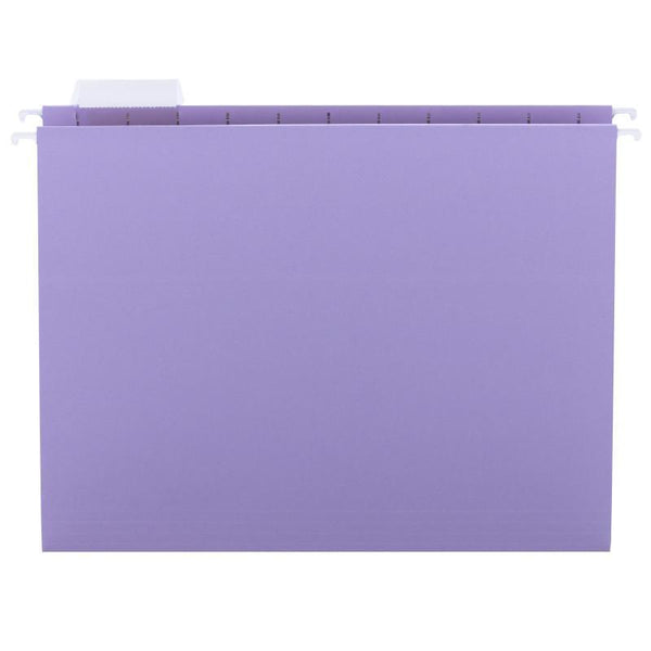 Smead Hanging File Folder with Tab, 1/5- Cut Adjustable Tab, Letter Size, Lavender, 25 per Box (64064)