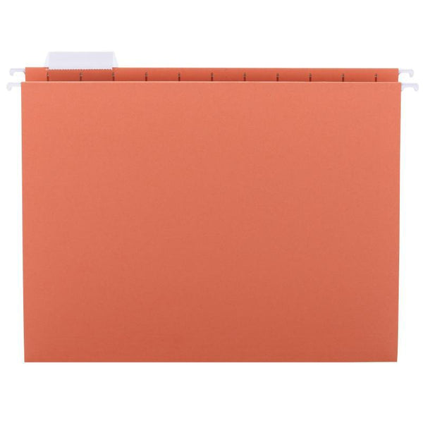 Smead Hanging File Folder with Tab, 1/5-Cut Adjustable Tab, Letter Size, Orange, 25 per Box (64065)