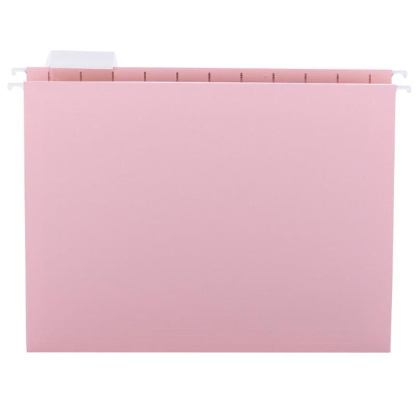 Smead Hanging File Folder with Tab, 1/5-Cut Adjustable Tab, Letter Size, Pink, 25 per Box (64066)