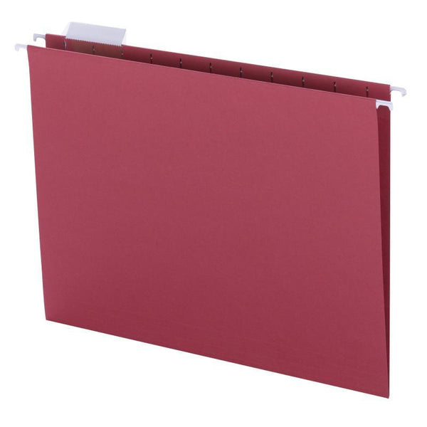 Smead Hanging File Folder with Tab, 1/5-Cut Adjustable Tab, Letter Size, Red, 25 per Box (64067)