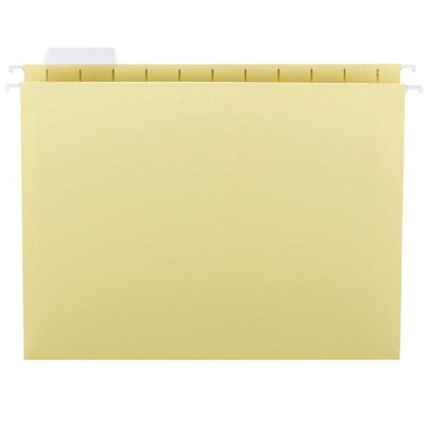 Smead Hanging File Folder with Tab, 1/5-Cut Adjustable Tab, Letter Size, Yellow, 25 per Box (64069)