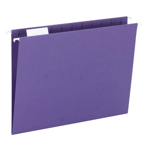 Smead Hanging File Folder with Tab, 1/5-Cut Adjustable Tab, Letter Size, Purple, 25 per Box (64072)