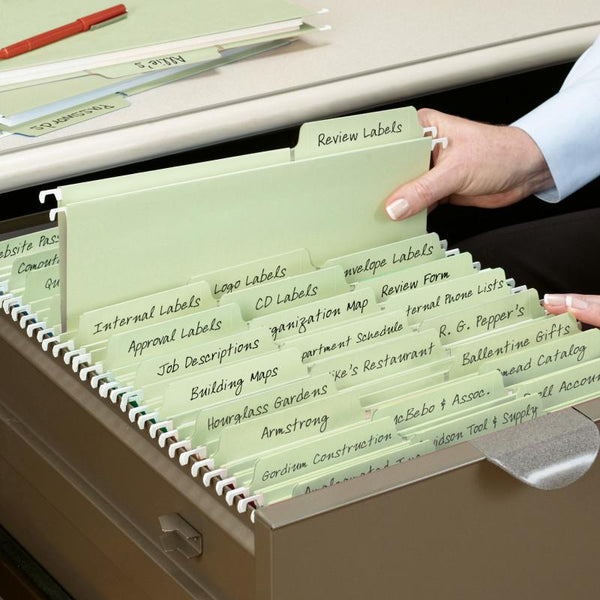 Smead FasTab® Hanging File Folder, 1/3- Cut Built-In Tab, Legal Size, Moss, 20 per Box (64083)