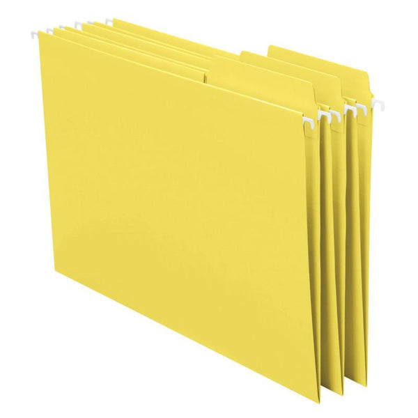 Smead FasTab® Hanging File Folder, 1/3-Cut Built-In Tab, Letter Size, Yellow, 20 per Box (64097)