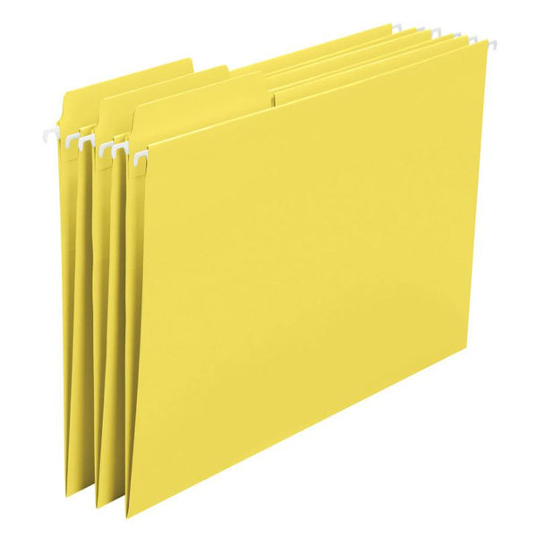 Smead FasTab® Hanging File Folder, 1/3-Cut Built-In Tab, Letter Size, Yellow, 20 per Box (64097)
