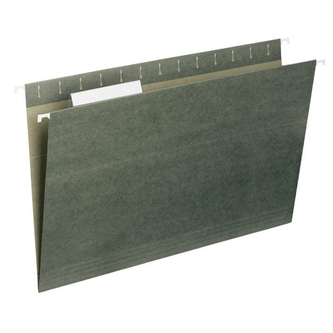 Smead Hanging File Folder with Tab,  1/3- Cut Adjustable Tab, Legal Size, Standard Green,  25 per Box (64135)