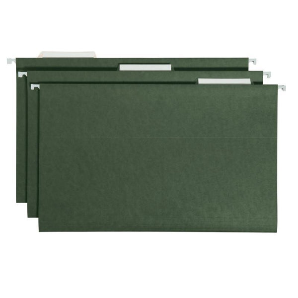 Smead Hanging File Folder with Tab,  1/3- Cut Adjustable Tab, Legal Size, Standard Green,  25 per Box (64135)