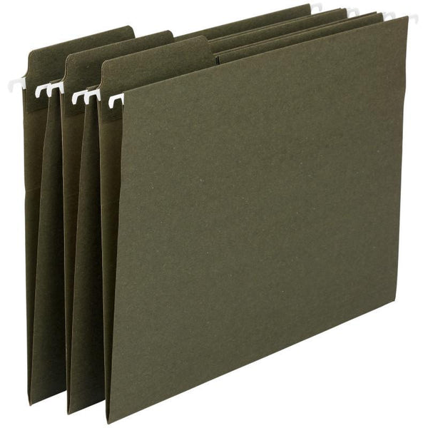 Smead 100% Recycled FasTab® Hanging File Folder, 1/3-Cut Built-In Tab, Legal Size, Standard Green, 20 per Box (64137)