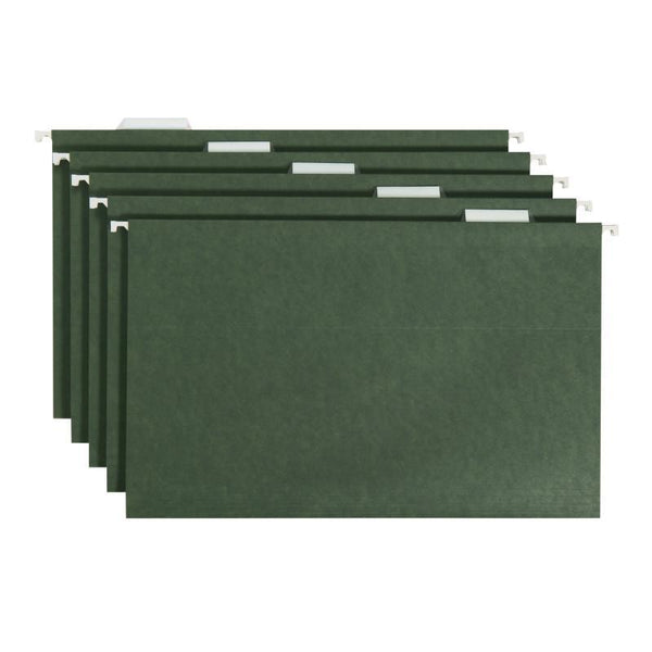 Smead Hanging File Folder with Tab, 1/5- Cut Adjustable Tab, Legal Size, Standard Green, 25 per Box (64155)