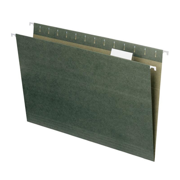 Smead Hanging File Folder with Tab, 1/5- Cut Adjustable Tab, Legal Size, Standard Green, 25 per Box (64155)