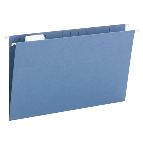Smead Hanging File Folder with Tab, 1/5-Cut Adjustable Tab, Legal Size, Blue, 25 per Box (64160)