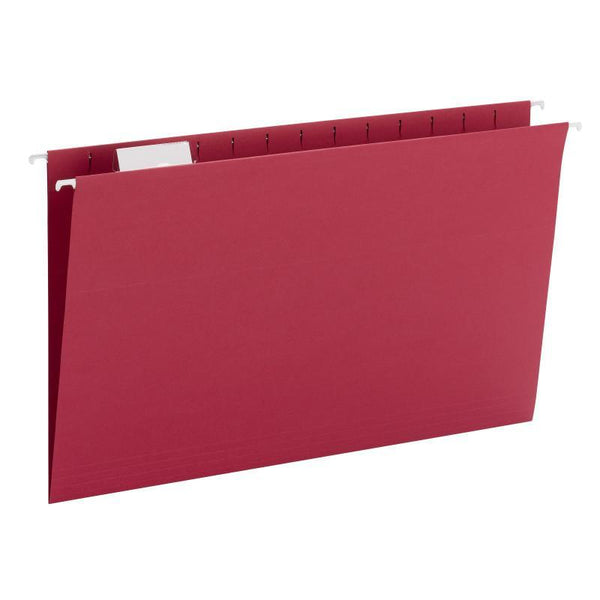 Smead Hanging File Folder with Tab, 1/5-Cut Adjustable Tab, Legal Size, Red, 25 per Box (64167)