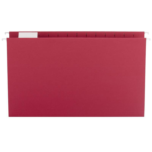 Smead Hanging File Folder with Tab, 1/5-Cut Adjustable Tab, Legal Size, Red, 25 per Box (64167)