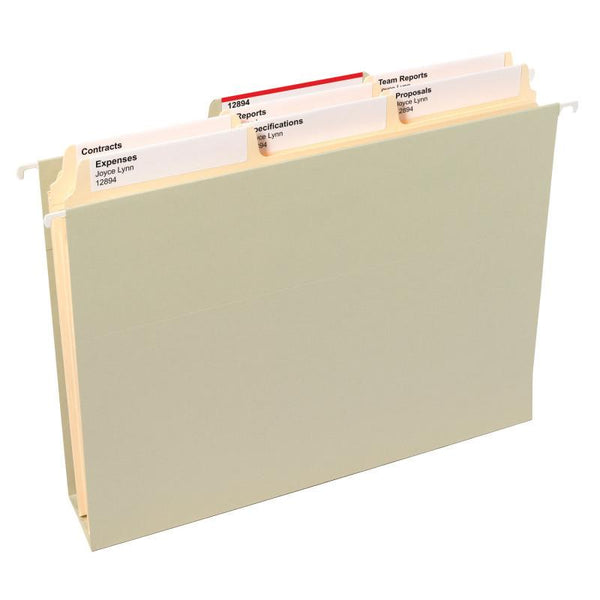 Smead FasTab® Hanging Box Bottom File Folder, 2" Expansion, 1/3-Cut Built-in Tab, Letter Size, Moss, 20 per Box (64201)