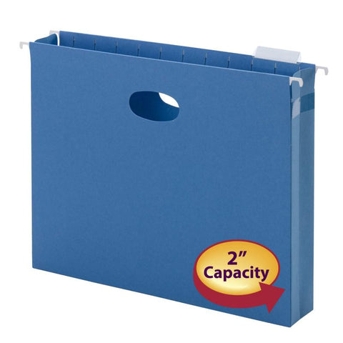 Smead Hanging File Pocket with Tab, 2" Expansion, 1/5-Cut Adjustable Tab, Letter Size, Sky Blue, 25 per Box (64250)